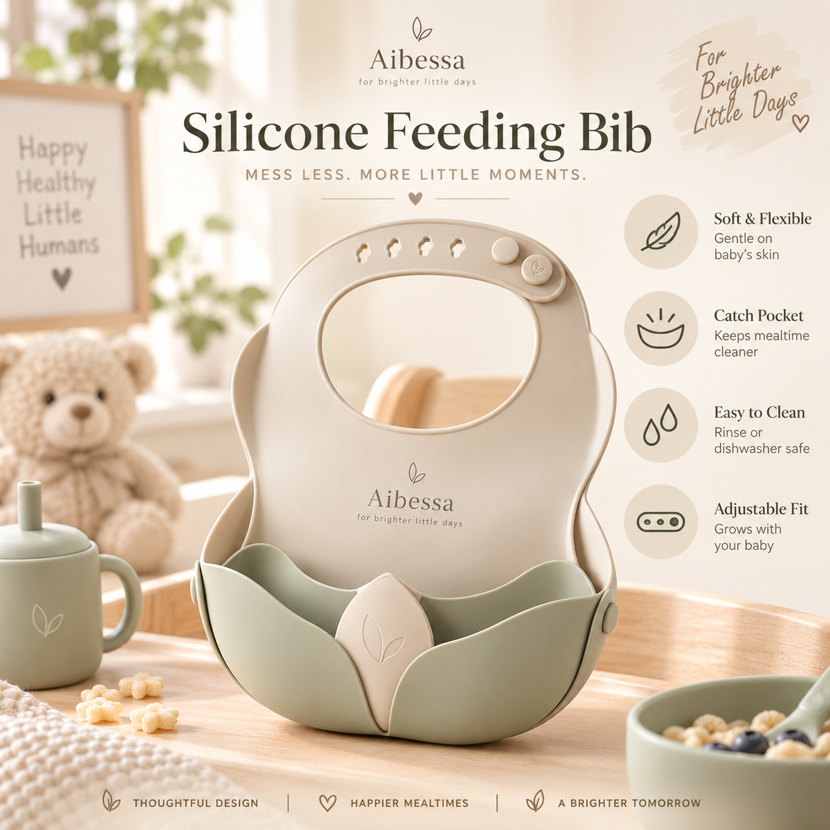 PetalCatch Silicone Feeding Bib