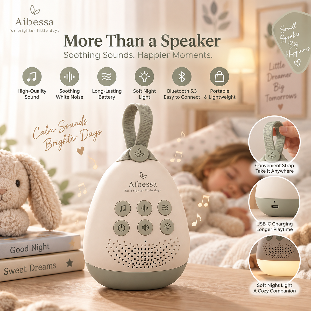 HushPebble Portable White Noise Machine