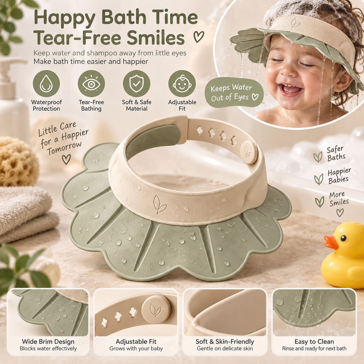 HaloBloom Waterproof Baby Bath Visor