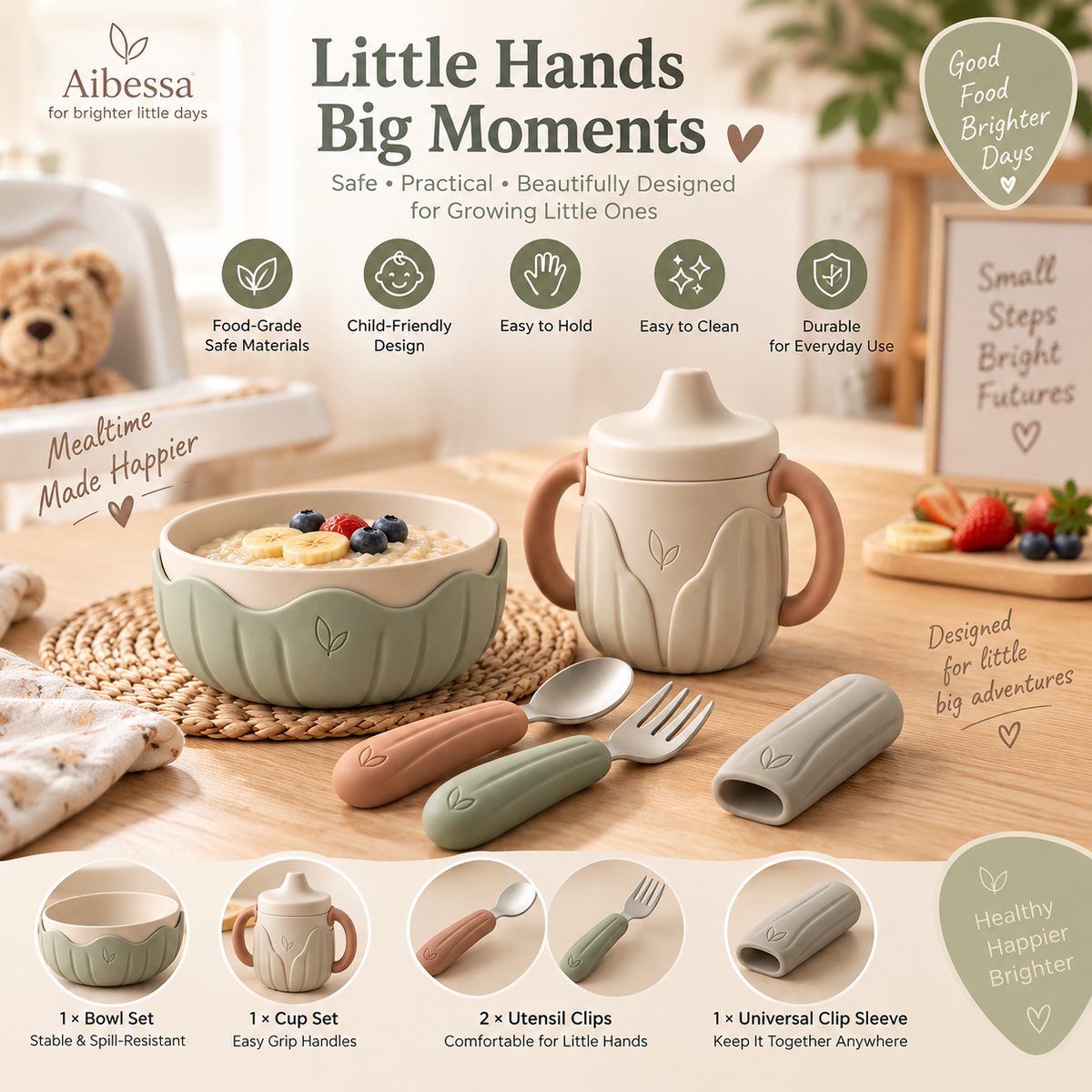 WarmGrip Children's Tableware Sleeve Set